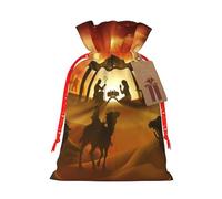 Christmas Christian Nativity Scene Christmas Drawstring Gift Bags Reusable Xmas Presents Storage Bags Party Favorstags 4.7 * 6.9inm