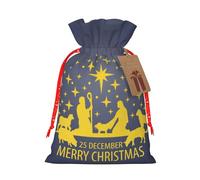 Christmas Christian Nativity Scene Christmas Drawstring Gift Bags Reusable Xmas Presents Storage Bags Party Favorstags 4.7 * 6.9inm