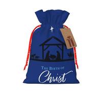 Christmas Christian Nativity Scene Christmas Drawstring Gift Bags Reusable Xmas Presents Storage Bags Party Favorstags 4.7 * 6.9inm