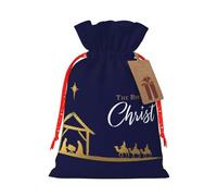 Christmas Christian Nativity Scene Christmas Drawstring Gift Bags Reusable Xmas Presents Storage Bags Party Favorstags 4.7 * 6.9inm