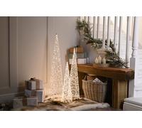 Christmas Christmas Set of 3 LED Clear Bead Tree - Warm White LED
