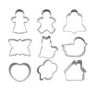 Christmas , Christmas Shapes, 9X Cookie Cutter Set for Holidays | Multifunctional Animal Crackers, Baking Tools, Cookie Molds for Holiday Parties