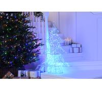 Christmas Christmas Silver Shimmer Tree - Blue Twinkling LED - 100cm
