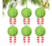 Christmas Christmas Tree Decoration Cute Bow Scarf Fur Balls Festive Party Green Fur Ball Hanging Decoration(02)