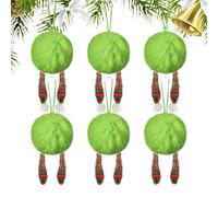 Christmas Christmas Tree Decoration Cute Bow Scarf Fur Balls Festive Party Green Fur Ball Hanging Decoration(03)
