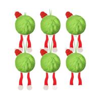 Christmas Christmas Tree Decoration Cute Bow Scarf Fur Balls Festive Party Green Fur Ball Hanging Decoration(01)