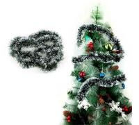 Christmas Chunky Tinsel Garland 2M Dark White Set Of 5 for durable | Thick tinsel design odorless plastic festive decor for trees staircases mantel or doorways measures 200cm x 9cm