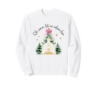 Christmas Church Scene "O Come Let Us Adore Him" Nativity Sweatshirt