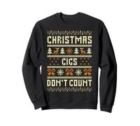 Christmas Cigs Don't Count Funny Holiday Ugly Sweater Style Sweatshirt