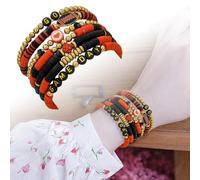 Christmas Clasp Closure Bracelet This Sports Bracelet Exudes A Sense Of Fashion And Sophistication. It Is A Soft Clay Letter Bead For Rugby