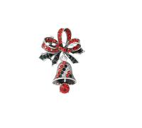 Christmas Classic Bell Brooch European American Rhinestone Alloy Inlaid Diamond Hand Dripping Bell Brooch Holiday Gift Men's And Women's Universal