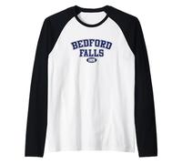 Christmas Classic Movie, Bedford Falls. George Bailey Raglan Baseball Tee