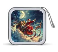 Christmas Claus CD Case Portable DVD Storage Small CD Holder Organizer for Home Travel