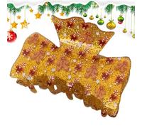 Christmas Claw Clips | Large Cute Gingerbread Pattern Grip Hair Clips | Winter Party Hair Accessories - For Family Friends Birthday New Year