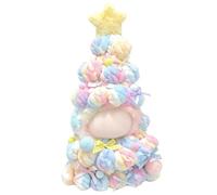 Christmas Clothes for LABUBU 17cm Doll (NO Doll), Handcrafted One-Piece Christmas Tree Outfits - Poms and Bows, Christmas Accessories for LABUBU (Macaron)