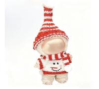 Christmas Clothes for labubu Doll (NO Doll), 3-Piece Handcrafted Crochet Halloween Accessories 17cm Dolls, Premium Outfit for - Christmas Sweater + Hat + Scarf (Style 2)