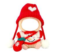 Christmas Clothes for Labubu, Handcrafted Sets for 17cm Dolls, Premium Holiday Outfit with Accessories, Stylish Christmas Doll Clothing (Knitted 3 Pieces 2)