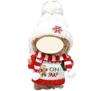 Christmas Clothes for Labubu, Handcrafted Sets for 17cm Dolls, Premium Holiday Outfit with Accessories, Stylish Christmas Doll Clothing (Knitted 3 Pieces 3)