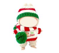 Christmas Clothes for Labubu, Handcrafted Sets for 17cm Dolls, Premium Holiday Outfit with Accessories, Stylish Christmas Doll Clothing (Knitted 3 Pieces)