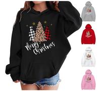 Christmas Clothing for Boys And Girl Christmas Snowflake Hoodie Winter Warm Xmas Print Pullover Sweatshirts (Black, 12-13 Years)