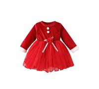 Christmas Clothing Girls, Girls' Dress Christmas 98 Party Dress Elegant Sleeveless Tutu Dress with Bow on the Back for Festive Pageants Special Occasions (Red 18 24 Months)