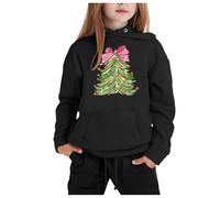 Christmas Clothing Sets for Girls, Christmas Jumper Girls with Hood, Christmas Clothing Set Children Long Christmas Costume Funny Merry Christmas Outfit Ugly Size 100-160