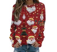 christmas Clothinges,Christmas Jumpers for Women UK Ugly Xmas Jumper Autumn Winter Sweatshirts Ladies Tops Long Sleeve Shirts Sweaters Fall Oversized Outfits Elegant Hoodies Clothing,White,XL