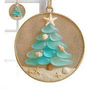 Christmas Coastal Decorations, Christmas Tree Decoration Acrylic Beach Theme Beach Decoration for Wall, Party, Living Room, Season, Festive
