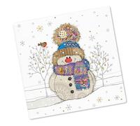 Christmas Coaster, Heatproof and Cork Backed Single Ceramic Coaster, Statement Kitchenware for the Home, by Bug Art (Snowman 9330)