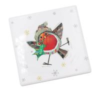 Christmas Coaster, Heatproof and Cork Backed Single Ceramic Coaster, Statement Kitchenware for the Home, by Bug Art (Robin 6699)