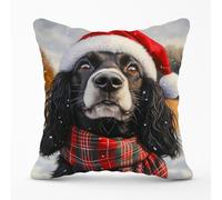 Christmas Cocker Spaniel Cushion Warren Reed - Designer Black 60cm x 60cm