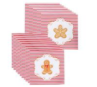 Christmas Cocktail Napkins, Christmas Paper Napkins, Printed Gingerbread Man Napkins, Creative Christmas Paper Napkins, Decorative Winter Napkin for the Living Room Kitchen