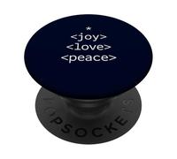Christmas Code Tree Joy Love Peace Holiday For Geeks Nerds PopSockets Adhesive PopGrip