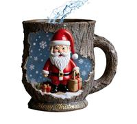 Christmas Coffee Cups - Bark Crack Texture Holiday Drinking Cups | Snowman Design Juice Mug | for Home School Traveling Table Centerpieces Housewarming Party Mother Dad Wife Friend