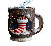 Christmas Coffee Cups - Bark Crack Texture Mug, Santa Design Tea Cup, Festive Ceramic Drinkware, Heat-Resistant Design, Holiday Tableware Collection, Christmas Mug Set for Traveling, Home, Table