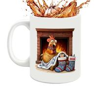 Christmas Coffee Mug, Chick Pattern Cartoon Mug, Ceramic Mug for Christmas, for Women, Men, Children, Friends, Mothers, Ladies, Kitchen, Holiday, Party, Farmhouse, Bar