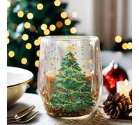 Christmas Coffee Mug Cute Christmas Tree Mugs Double Walled Christmas Glasses Mugs Christmas Tree Glasses Cup Tea Milk Cup Novelty Giftss Christmas Decoration