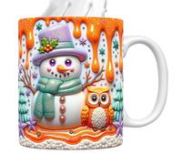Christmas Coffee Mugs - Ceramic Christmas Children's Mugs - Tableware 350ml 3D Design Snowman With Handle For Holidays Tea Chocolate Kitchen Parties Birthday Women