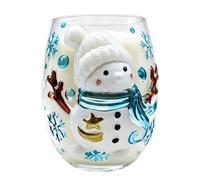 Christmas Coffee Mugs, Christmas Stemless Wine Glasses | Bar Glassware Drinking Glasses, Christmas 3D Glass Creative Cups Tumblers for Coffee, Tea, Juice, Milk, Home Festive Decor