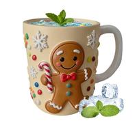 Christmas Coffee Mugs | Resin Gingerbread Man Elk Tree,Christmas Mug With Socks, Tree And Ginger,For Hot And Cold Drinks, Tea, Milk, Water, Latte, Party, Home, Office, School