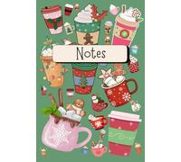 CHRISTMAS COFFEE NOTEBOOK | Gingerbread Latte Coffee Cup notepad | Xmas eve box gift idea. Stocking filler. Secret Santa GREEN: 6x9 journal. 100 lined pages