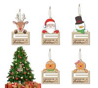 Christmas Coin Holder for Cash, 5 Pieces Wooden Hanging for Parties - for Christmas Tree - for Adults Home Bedroom Living Room Exchanges with Friends Family Meetings Celebrations