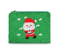 Christmas Coin Purse for Women Beaded Holly Jolly Pouch Bag Be Merry Joy Purse Handmade Small Change Purse Wallet with Zipper Christmas Outfits Accessories Gifts, Multicolor, Style E