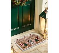 Christmas Coir Doormat Durable Non-Slip Outdoor Floor Mat for Entryway, Porch or Patio Welcome Mat with Holiday Decor Designs 40x60 cm Gingerbread Cottage