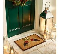Christmas Coir Doormat Durable Non-Slip Outdoor Floor Mat for Entryway, Porch or Patio Welcome Mat with Holiday Decor Designs 45x75 cm Christmas Robins