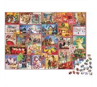 Christmas Collage Art 100% Recycled Cardboard Christmas Advent Calendar 1000 Piece Jigsaw Puzzles Adults And Children Beautiful Decoration 52x38cm/1000pcs