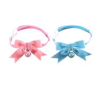Christmas Collar Adjustable Dogs With Bells Kitten Velvet Cats Festival Costume Pet Party Bowtie 2PCS Handmade Accessory Decoration Collar Festive Necklace