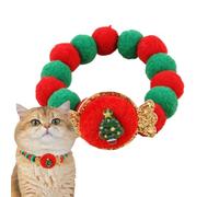 Christmas Collars for Cats - Cute Bow Plush Ball Cat Tie Collar - Pet Decorative Scarf Cat Dog Necklace Costume Accessories for Kitty Cats Puppies Pet Lovers