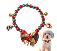Christmas Collars for Dogs - Boy Puppy Necklace,Collar with Bow Bell and Santa Christmas Tree Snowman Snowflakes Elk Pendant for Winter Holiday Girl Boy Pet Small Dogs Cats