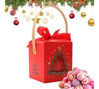 Christmas Collectibles Box, Christmas Cookie Container, Vista Cookie Candy Merchandise Treat Box, Window Handle Cardboard Bakery Box, Christmas Keepsake Accessories for Pastries, Cupcakes, Candy